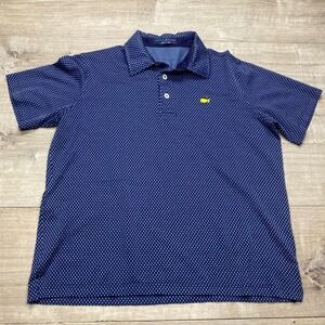 Clubhouse Collection Masters Polo Mens S Blue Diamond Knit Golf Shirt Italy
